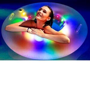 BNWT SOUTH BEACH Luxe Lagoon collection premium inflatable LED pool ring (OS)
